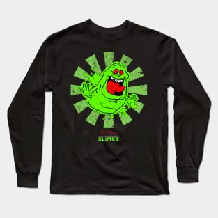 Slimer Retro Japanese Ghostbusters Long Sleeve T-Shirt